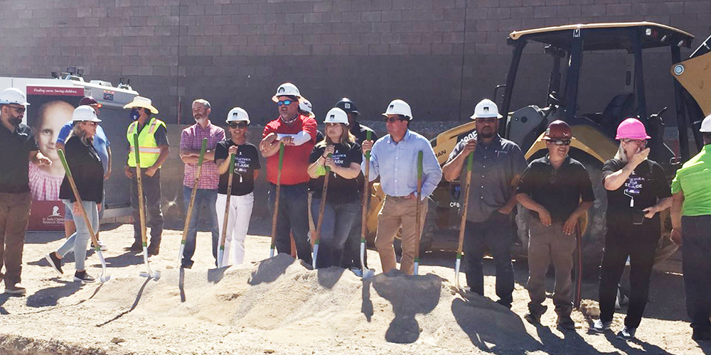Groundbreaking ceremony for the home provided by Woodside Homes to the Dream Home Giveaway charity event